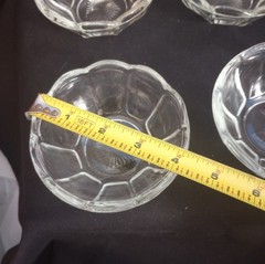 Vintage 4 Clear Glass Berry/Dessert Bowls With Scalloped Rim 4.25″ EUC