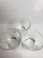 Textured Dot Glass Rocks Glasses Set of 3 Clear Glass Cocktail Glasses