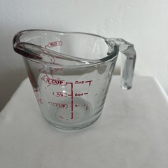 Anchor Hocking 1 Cup Glass Measuring Cup Red Letters Made in USA Vintage 696