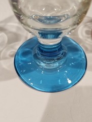Cocktail Glasses Colorful Stemware Wavy Ripple Body Barware Postmodern Set of 4