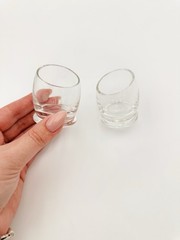 Set Of 2 Vintage Rosenthal German Crystal Schnapps Eggs Glasses Original Box