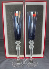 Baccarat Mille Nuits Topaz Flute Midnight Blue – Set of 2