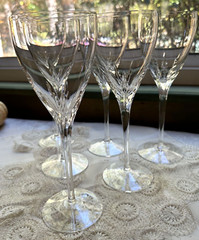 Lenox «Firelight Clear» Blown/Cut Crystal Water Goblets 8 5/8″ Set of 6