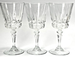Vtg Chantelle by Cristal D’Arques-Durand 6 1/8″ Wine Glasses Set of Three