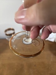Same Cristallerie Vintage Set Of 2 Wine Glasses Gold Rim