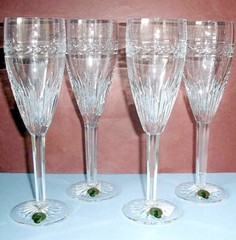Waterford Crystal LAUREL Champagne Flute SET/4 Made in Ireland 117888 New in Box