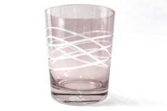 Set of 2 Smokey Gray On The Rocks Tumblers Swirl Pattern Barware Glasses