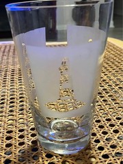 6 Etched Lighthouse Glasses Barware Pilsner