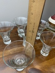 SET OF 6 – MCM Flared Champagne Wine Martini Cocktail Heavy Stem Glasses-4 3/4″