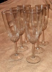 Vintage Set Of 6 Champagne Flutes