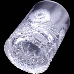 Vintage Elegant Intricate Cut Crystal Floral Tumbler Glass