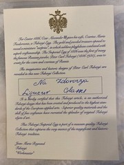 FABERGE Glasses Liqueur Zdorovye collection with authenticity signature