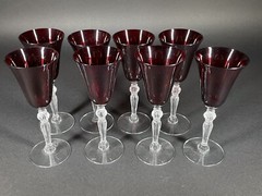 8 Cambridge 3035 or Morgantown Monroe Ruby Spanish Red Sherry Wine Glasses 6.25”