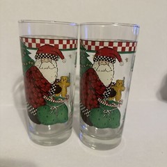 SET OF 2 SAKURA DEBBIE MUMM MAGIC OF SANTA TUMBLERS 16 OZ