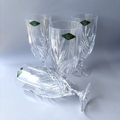 Godinger Milano Shannon Goblets 24% Lead Crystal Set o 4 Item #2525 Stemmed 13oz