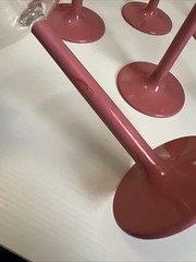 8 Vintage 1980’s Ingrid of Chicago Plastic Long Stem Wine Glasses Pink Poolside