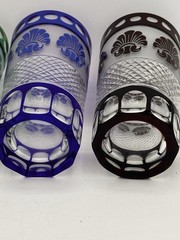 Cut To Clear MCM Tumbler Glasses Set Of 4 Vtg Godinger Shannon Crystal Shell