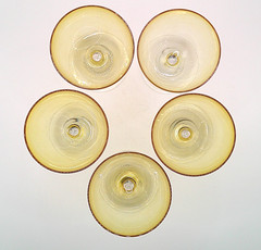 Italian Yellow Art Deco Design Cordial Glasses with Clear Ball Joint Stem (5)