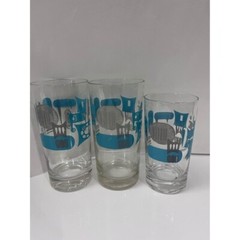 Vintage barware Blue Heaven drinking glasses Set of 3