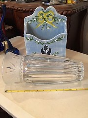 LEAD CRYSTAL VASE Cristal D’Arques CARTHAGE 12″ – PARIS France WITH ROSES