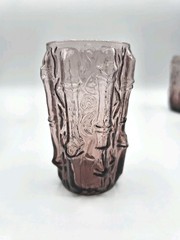 8 HTF Anchor Hocking TAHITI AMETHYST PURPLE Tumblers juice glass Imperial Bamboo