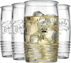 Glass Tumbler Drinking Glasses Set of 4 – Genuine Artisan-Made Vintage Italia…
