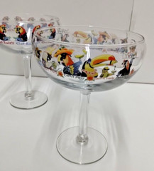 VINTAGE 2 Parrot Head Margarita Glasses «Got Salt?» Parrot Party Jimmy Buffet