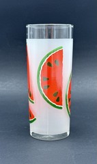 Set of 6 – Libbey Frosted Tom Collins Glasses With Watermelon Slices MCM – MINT