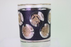 Libbey Glass Gold & Black Coins Double Old Fashioned Glass 4 «