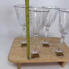 Vintage Noritake Lead Crystal Vendome Wine Glasses Set 4 Germany Silver Rim