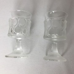 Set of 2 Vintage Noritake Spotlight Clear 6″ Teardrop Footed Glass Goblets MCM