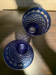 Imperial Estate Triumph Cobalt Blue Cut Clear Highball Tumbler Dot – Set of 2