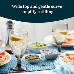 Libbey Classic Smoke Goblet Beverage Glasses, Set Of 6 Timeless Goblet Drinking