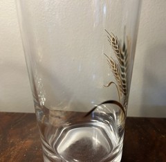 Vintage MCM Set Of 3 Homer Laughlin 22k Golden Wheat Pattern 12 oz Glasses 5.5in