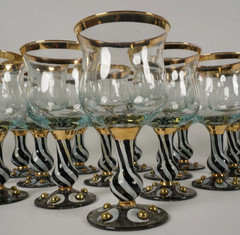 Mackenzie Childs Tango Goblet Glass New