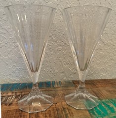 Pair Fontaine by MIKASA Water Goblet 6 7/8″ Germany clear crystal