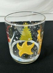 Lot of 3 Libbey Reindeer Games Santa 4 1/4″ Double Old Fashioned Tumblers