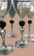 Amber Bronze Set of Five Wine Glasses – Elegant Wine Glasses Set-MCM