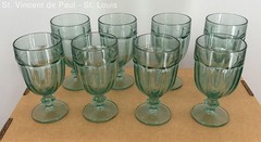 Vintage Libbey Duratuff Gibraltar Goblets Spanish Green Set of 8