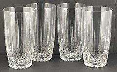VTG Anchor Hocking Canfield Clear Glass Tumblers 12oz Drinking Glasses Set of 4