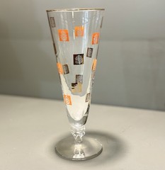 8 Vintage Woodland Libbey Pinecone and Leaf Pilsner glasses