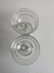 Val St Lambert Crystal Clear Sherbet Glasses 4.5”H Set of 2