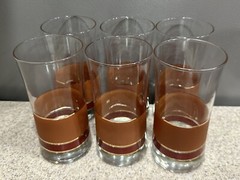 6 Vintage Libbey “Brandywine» Pattern Glass Tubbler Glasses MCM In EUC
