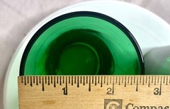 VTG Anchor Hocking Green HighBall Glasses 1 Hansom 1 Open Sleigh 1 Bicycle for 2