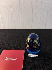 Gold Blue Crystal Egg By Baccarat