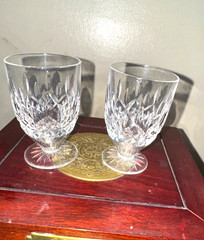 2pcs Vintage Footed Juice Glasses by Waterford Crystal LISMORE pattern set