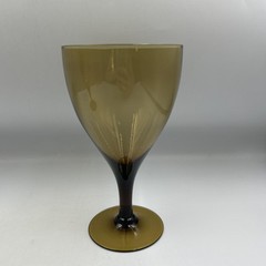Libbey Amber Brown Stemmed Ice Tea Glass Mid-Century Modern