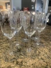 Lenox Castle Garden Crystal Wine Glasses set of 6, Discontinued – Rare Elegance