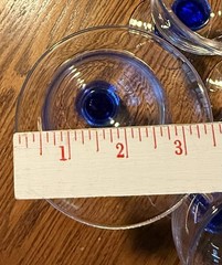 Gibson GIC5 Cobalt Blue Stem Water Wine Goblet Clear Tulip Bowl 7.5”