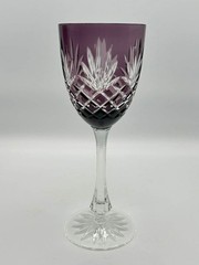 Faberge Odessa Crystal Wine Glass Set 4 Yellow Red Green Amethyst 8.78″